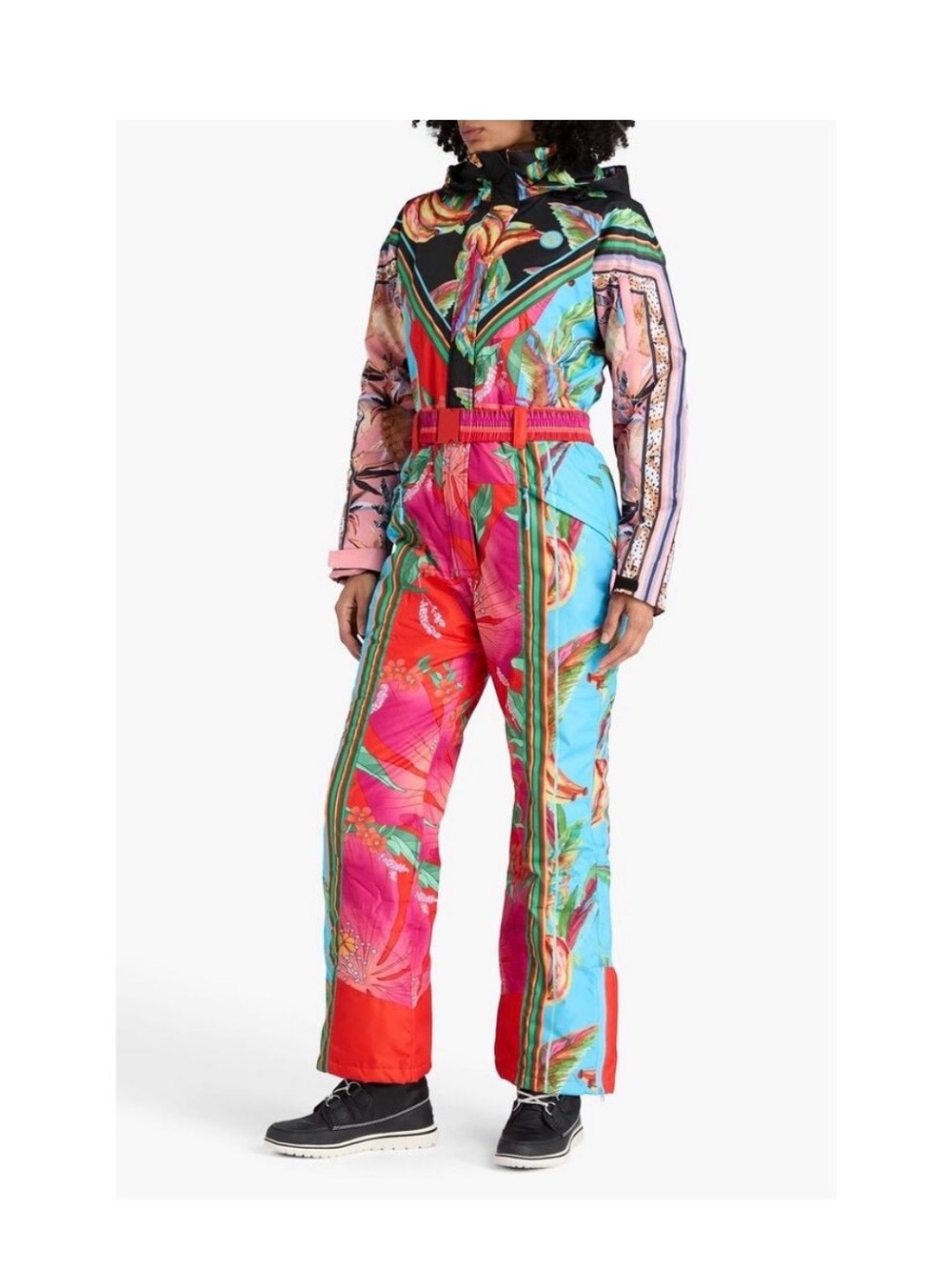 FARM Rio Mixed Scarves Ski Jumpsuit in Pink, Aqua & Red